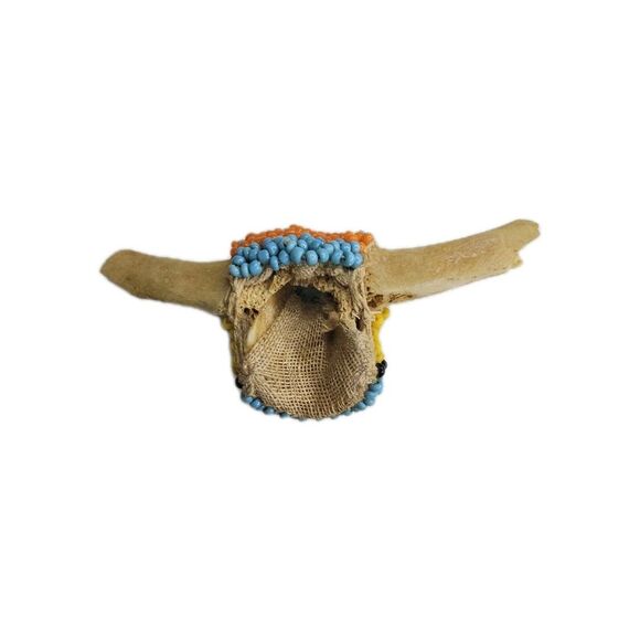 Handmade Beaded Tie Holders Tribal Style Horn Bone